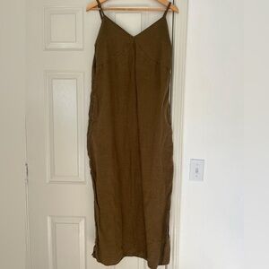 MATE the Label Linen Dress - Olive Green
